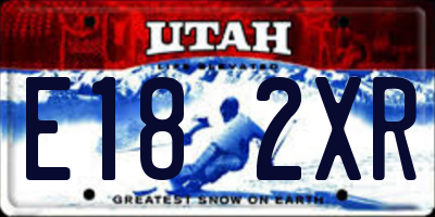 UT license plate E182XR
