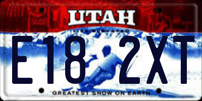 UT license plate E182XT