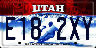 UT license plate E182XY