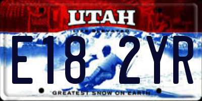 UT license plate E182YR