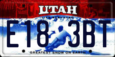 UT license plate E183BT