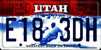 UT license plate E183DH