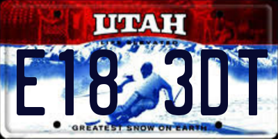 UT license plate E183DT