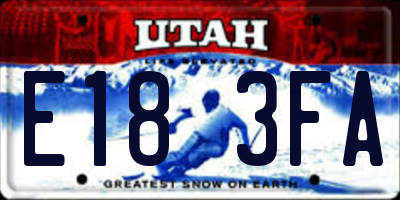 UT license plate E183FA