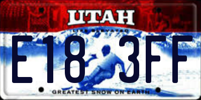 UT license plate E183FF
