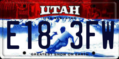UT license plate E183FW