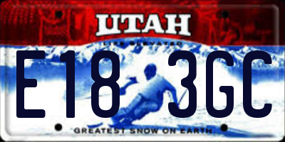 UT license plate E183GC