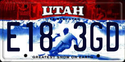 UT license plate E183GD