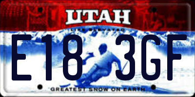UT license plate E183GF