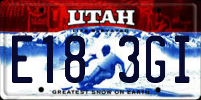 UT license plate E183GI