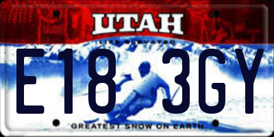 UT license plate E183GY