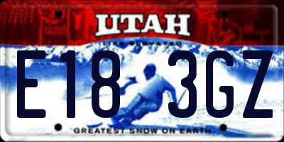 UT license plate E183GZ