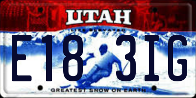 UT license plate E183IG