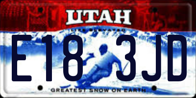 UT license plate E183JD