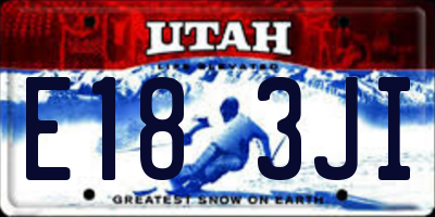 UT license plate E183JI