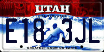 UT license plate E183JL