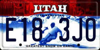 UT license plate E183JO