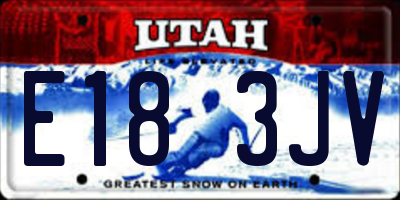 UT license plate E183JV