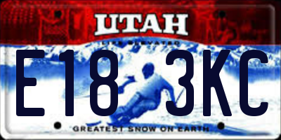 UT license plate E183KC
