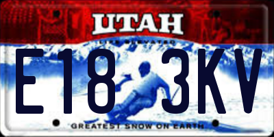 UT license plate E183KV