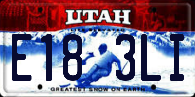 UT license plate E183LI
