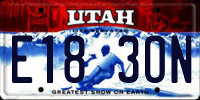UT license plate E183ON