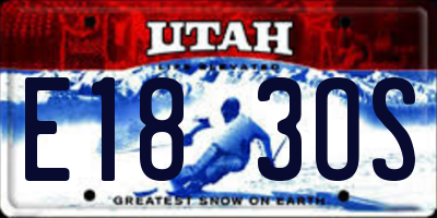 UT license plate E183OS