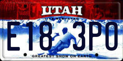 UT license plate E183PO