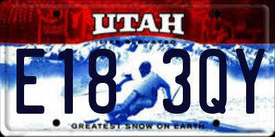 UT license plate E183QY