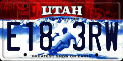 UT license plate E183RW