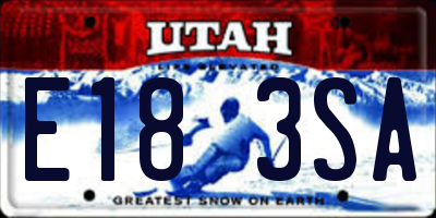 UT license plate E183SA