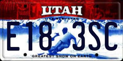 UT license plate E183SC