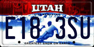 UT license plate E183SU