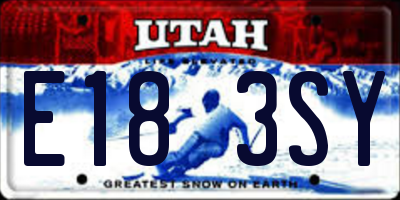 UT license plate E183SY
