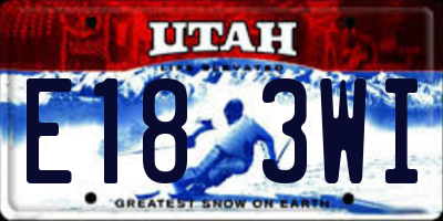UT license plate E183WI