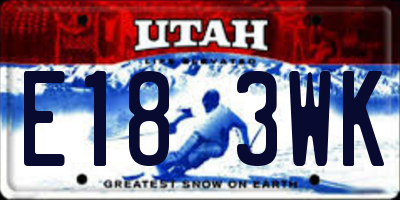 UT license plate E183WK