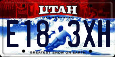 UT license plate E183XH