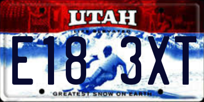 UT license plate E183XT