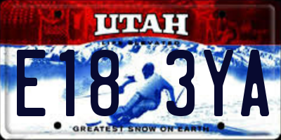 UT license plate E183YA