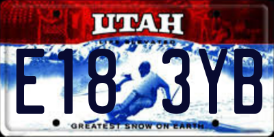 UT license plate E183YB