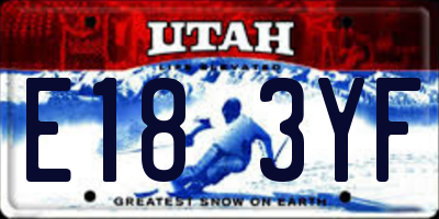 UT license plate E183YF