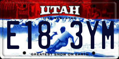 UT license plate E183YM