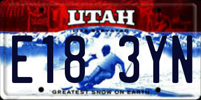 UT license plate E183YN