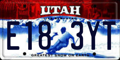 UT license plate E183YT