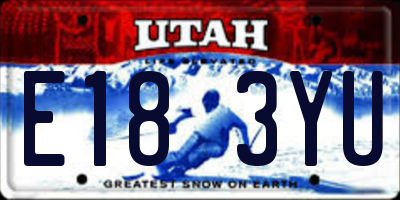 UT license plate E183YU