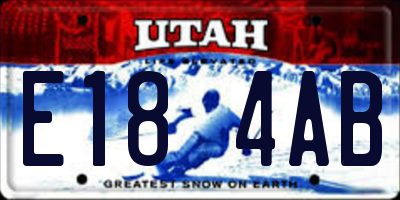UT license plate E184AB
