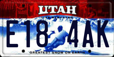 UT license plate E184AK
