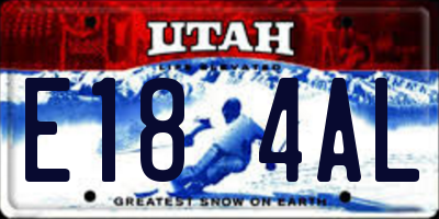 UT license plate E184AL