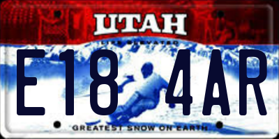 UT license plate E184AR