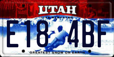 UT license plate E184BF